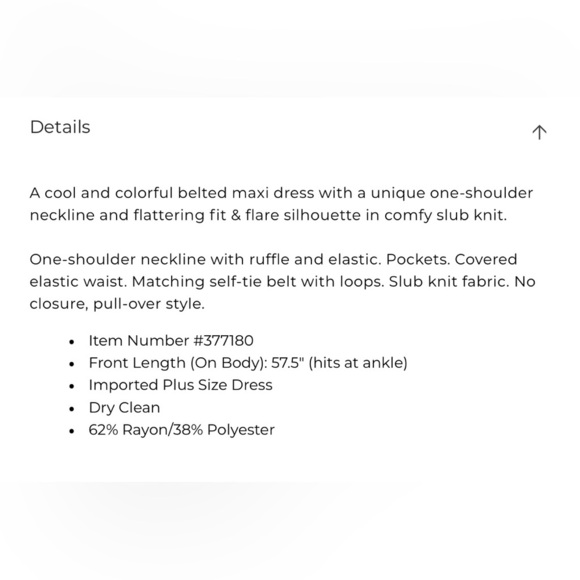 Lane Bryant One Shoulder Maxi Dress NWOT - no belt Sz 20 - Picture 2 of 3